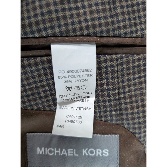 Michael Kors Blazer Jacket Mens Sz 44R Gingham Single Breasted - Picture 9 of 10